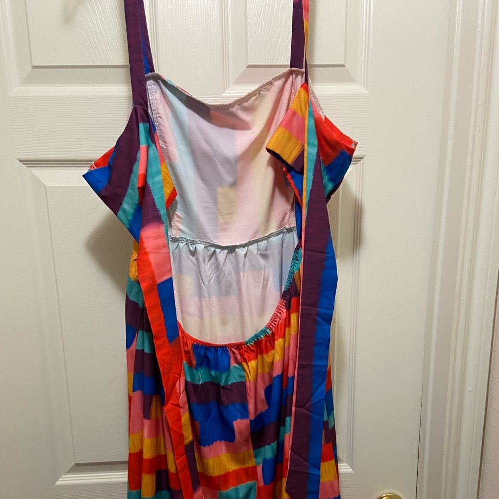 Extremely Vibrant Multi Colored Fun Open Back Dre… - image 6
